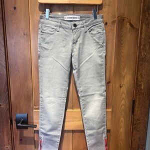 Etienne Marcel Gray Jeans with Red Accents